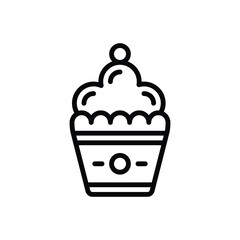 Black line icon for sweet