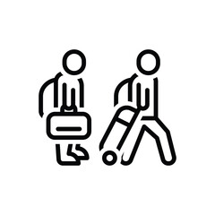 Black line icon for migration