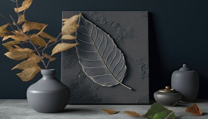 Beautiful Designer Seasonal Background with Slate gray Color Hue Autumn Modern Wallpaper Template with Vibrant Hues and Stunning Scenery for Presentation, Ad, and All Applications (generative AI)