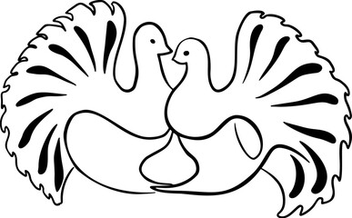 Paper doves sketch art