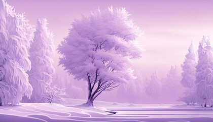 Beautiful Designer Seasonal Background with Soft lavender Color Hue Winter Modern Wallpaper Template with Vibrant Hues and Stunning Scenery for Presentation, Ad, and All Applications (generative AI)