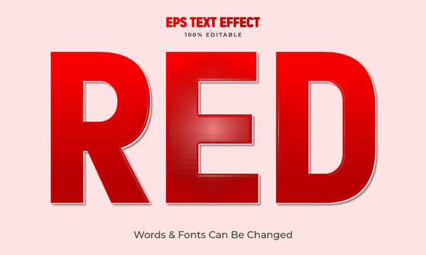 Red text editable effect font style