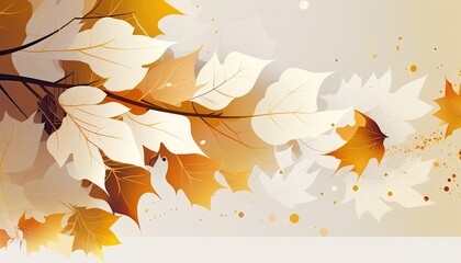Beautiful Designer Seasonal Background with White Color Hue Autumn Modern Wallpaper Template with Vibrant Hues and Stunning Scenery for Presentation, Ad, and All Applications (generative AI)