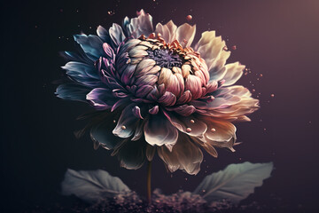 a watercolor-style flower with a gradient effect, using creative design elements such as blending and shading to create a sense of depth and texture. Generative AI