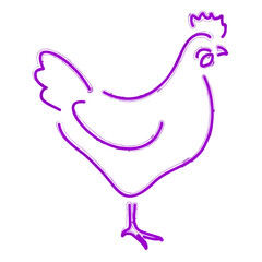 hen brush on white background, vector illustration.