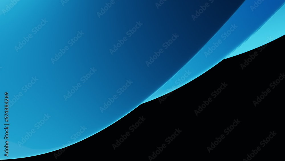 Poster abstract background template with distorted, flowing and twisting colorful blue geometry. 3d illustr