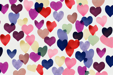 Multicolored hearts background for holiday events Generative ai