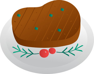 Meat flat Illustration. Healthy concept