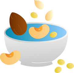 Mixed nuts flat Illustration. Healthy concept