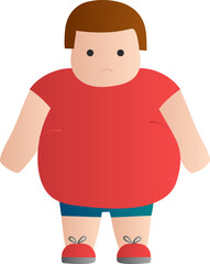 Fat flat Illustration. Healthy concept