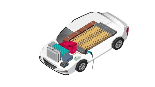 Animation of the main components of electric vehicle