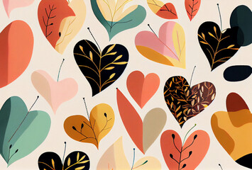 Multicolored hearts background for holiday events Generative ai