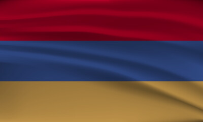 Fototapeta premium Flag of Armenia, with a wavy effect due to the wind.