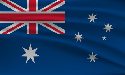Flag of Australia, with a wavy effect due to the wind.