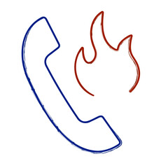 hotline brush on white background, vector illustration.