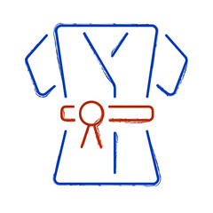 Fototapeta premium kimono brush on white background, vector illustration.