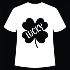 Lucky St. Patrick's Day Shirt Print Template, Lucky Charms, Irish, everyone has a little luck Typography Design