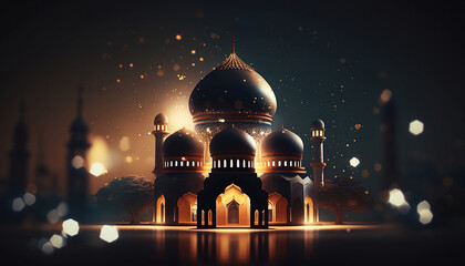 Mosque background. Ramadan mosque wallpaper. Ai generated