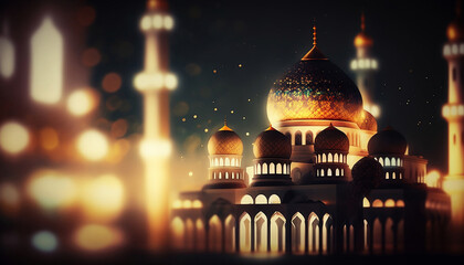 Mosque background. Ramadan mosque wallpaper. Ai generated