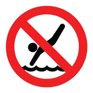 no diving sign swimming pool