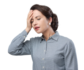 Vintage woman with headache