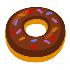 Donut in a cartoon character. Fast food or junk food cartoon.