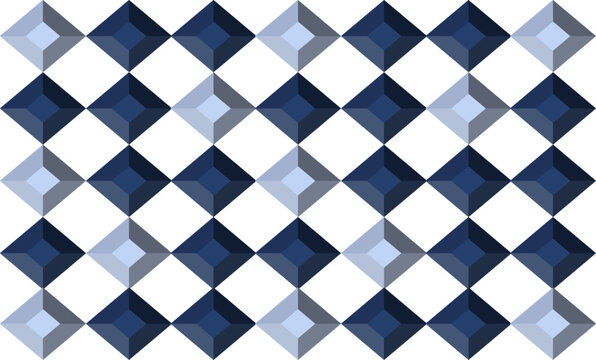 blue tone diamond checkerboard repeat pattern, replete image, design for fabric printing