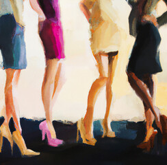 powerful ladie's business outfit on office created with generative AI technology