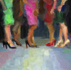 powerful ladie's business outfit on office created with generative AI technology