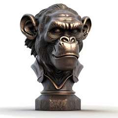 Obraz premium Trophy with Monkey Design. Generative AI