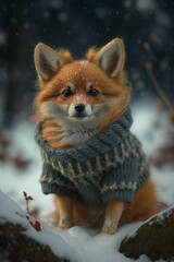 red fox in the snow