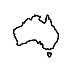 Black line icon for aus map © WEBTECHOPS