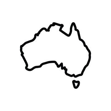 Black line icon for aus map