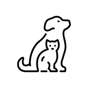 Black line icon for pets