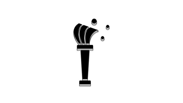 Black Aspergillum icon isolated on white background. 4K Video motion graphic animation