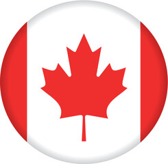 Canada Flag Round Icon. Vector