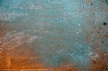 Oxidized copper background. copper oxide patina. natural texture copper material.green and blue...