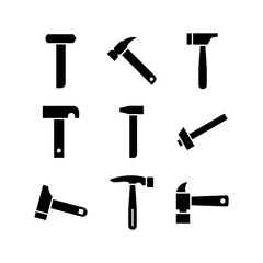 brick hammer icon or logo isolated sign symbol vector illustration - high quality black style vector icons
