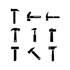 brick hammer icon or logo isolated sign symbol vector illustration - high quality black style vector icons
