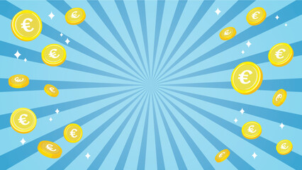 コイン　集中線（ユーロ）