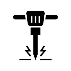 jackhammer icon or logo isolated sign symbol vector illustration - high quality black style vector icons
