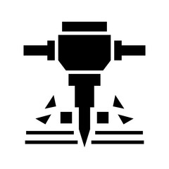 jackhammer icon or logo isolated sign symbol vector illustration - high quality black style vector icons
