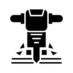jackhammer icon or logo isolated sign symbol vector illustration - high quality black style vector icons
