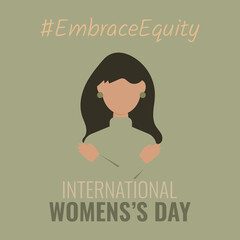 Vector illustration International women's day, #EmbraceEquity, Each for Equal