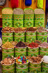 assorted of spices,  Marrakech market