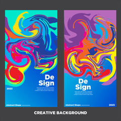 Colorful abstract liquid and fluid shape with gradient color for banner and brochure design 