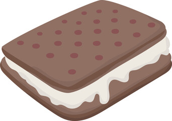 Ice cream sandwich flat illustration