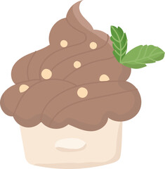 Ice cream cupcakes flat illustration