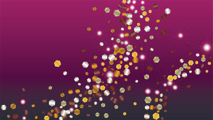 Glowing Background with Confetti of Glitter Particles. Sparkle Lights Texture. Holiday pattern. Light Spots. Star Dust. Explosion of Confetti. Design for Card.