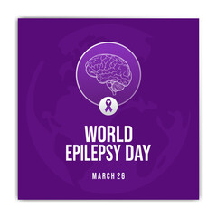 Vector Illustration on the theme World Epilepsy Day. Purple Day